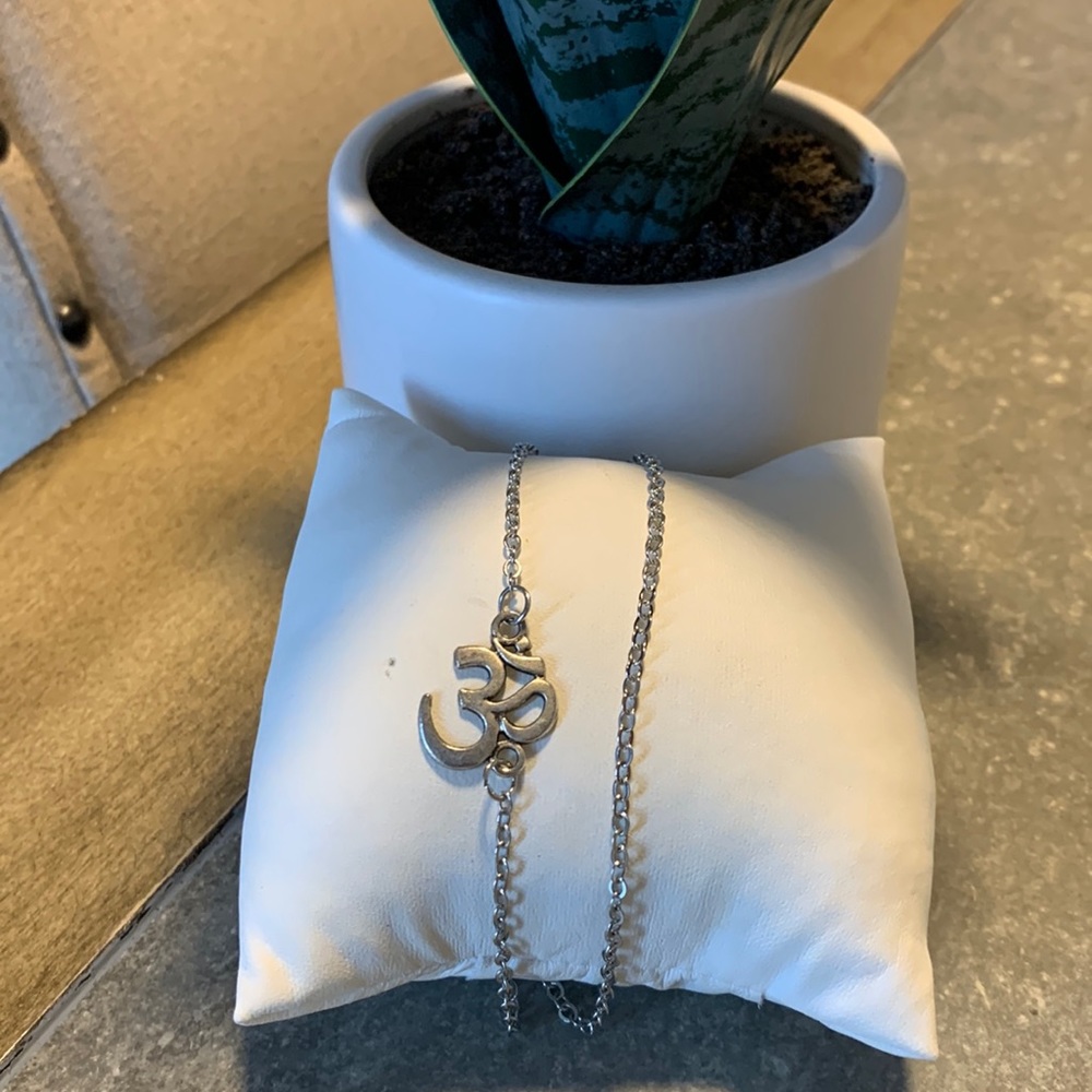 Om Symbol silver bracelet